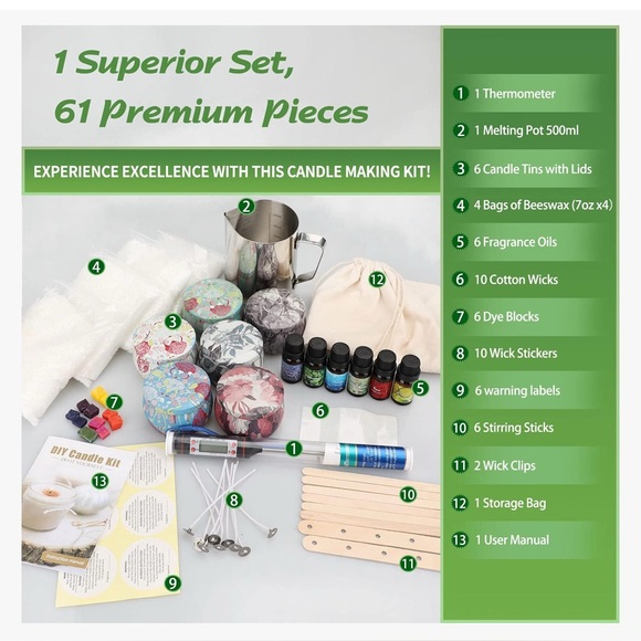 DIY Candle Making Kit Gift Set Art Craft NWT - Picture 2 of 7